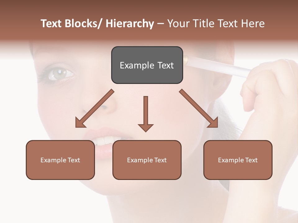 Pretty Woman Applying Make Up. Visit My Portfolio, Please. Welcome!!! PowerPoint Template