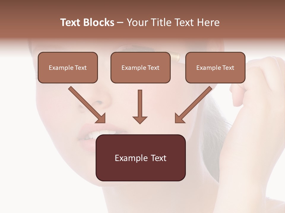 Pretty Woman Applying Make Up. Visit My Portfolio, Please. Welcome!!! PowerPoint Template