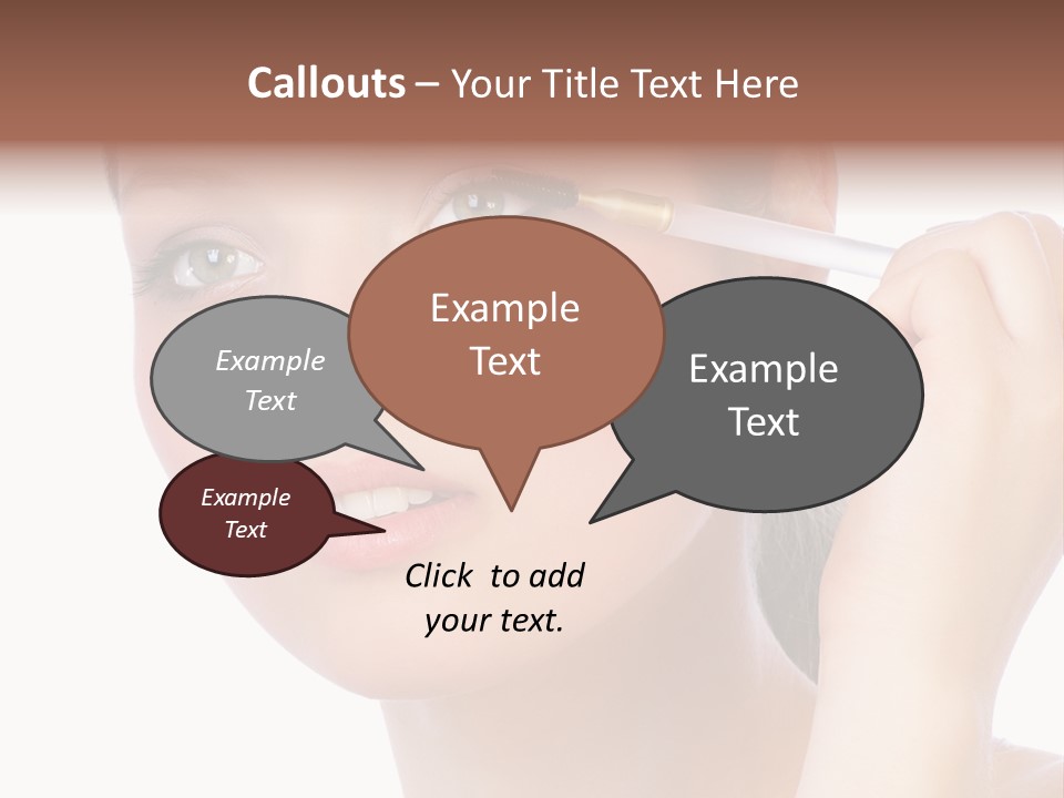 Pretty Woman Applying Make Up. Visit My Portfolio, Please. Welcome!!! PowerPoint Template