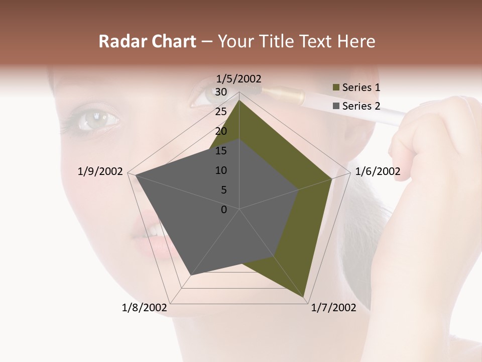 Pretty Woman Applying Make Up. Visit My Portfolio, Please. Welcome!!! PowerPoint Template