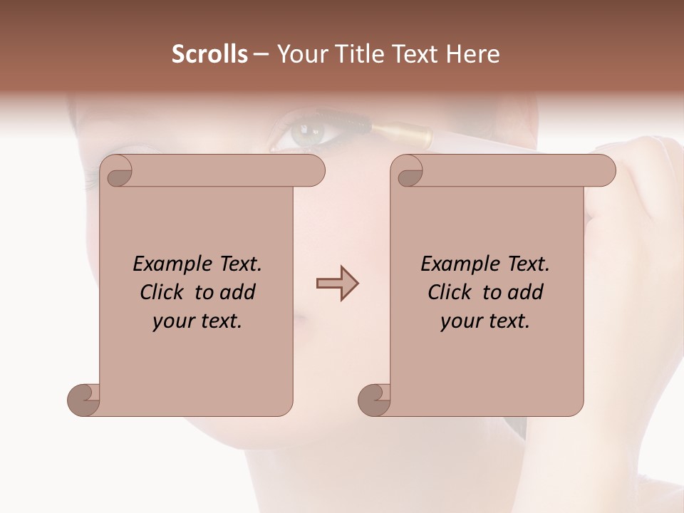 Pretty Woman Applying Make Up. Visit My Portfolio, Please. Welcome!!! PowerPoint Template