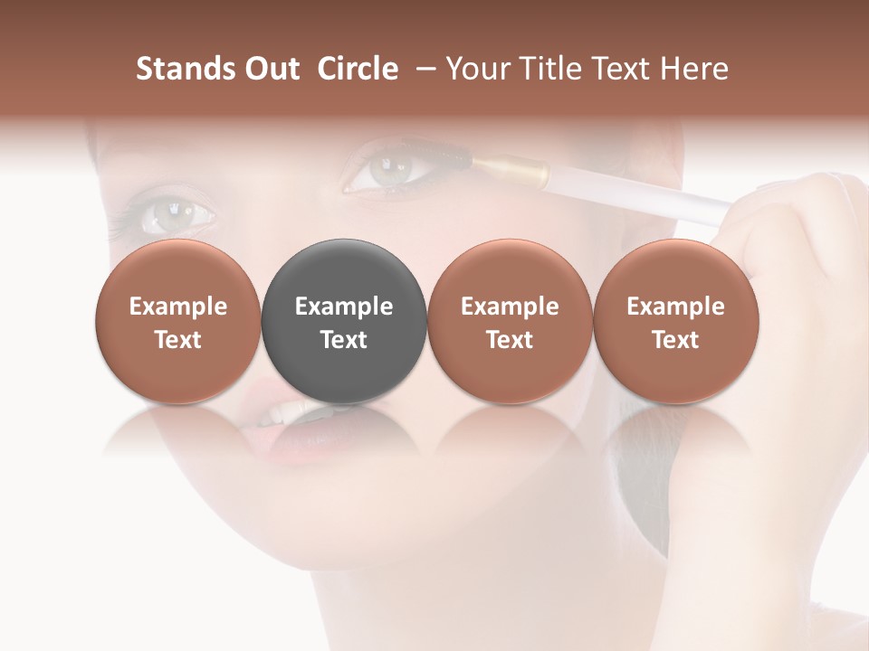 Pretty Woman Applying Make Up. Visit My Portfolio, Please. Welcome!!! PowerPoint Template