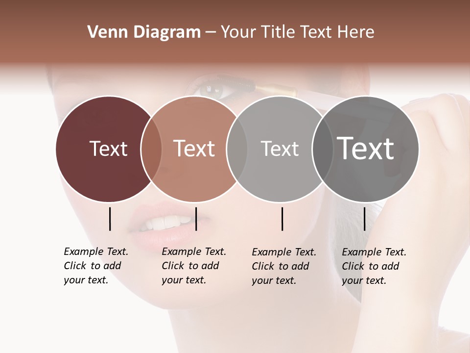 Pretty Woman Applying Make Up. Visit My Portfolio, Please. Welcome!!! PowerPoint Template