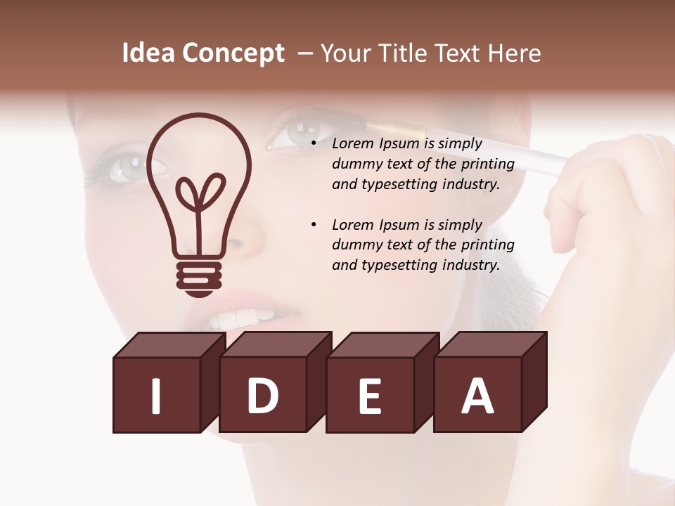 Pretty Woman Applying Make Up. Visit My Portfolio, Please. Welcome!!! PowerPoint Template