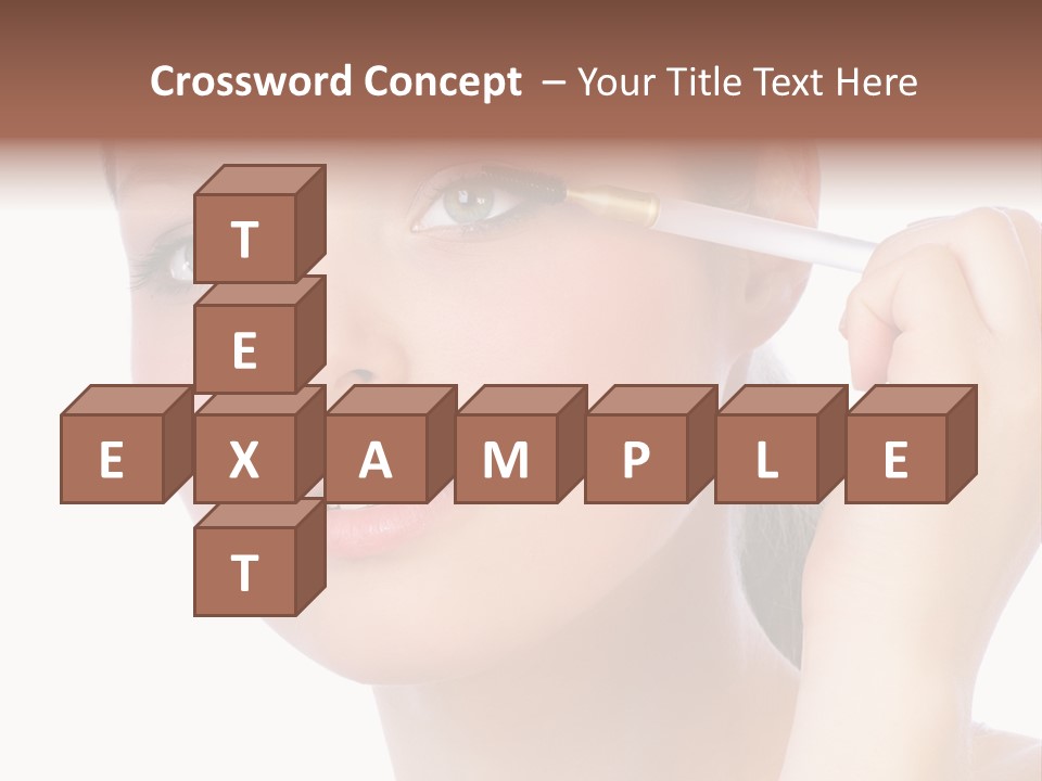 Pretty Woman Applying Make Up. Visit My Portfolio, Please. Welcome!!! PowerPoint Template