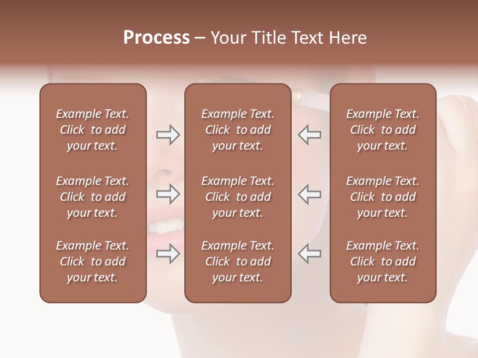 Pretty Woman Applying Make Up. Visit My Portfolio, Please. Welcome!!! PowerPoint Template