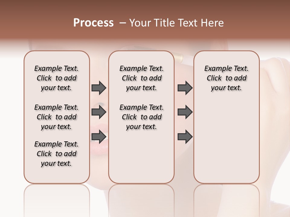Pretty Woman Applying Make Up. Visit My Portfolio, Please. Welcome!!! PowerPoint Template