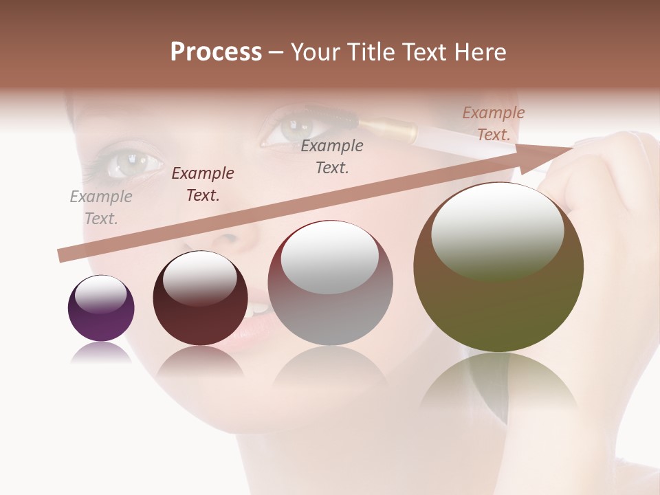 Pretty Woman Applying Make Up. Visit My Portfolio, Please. Welcome!!! PowerPoint Template