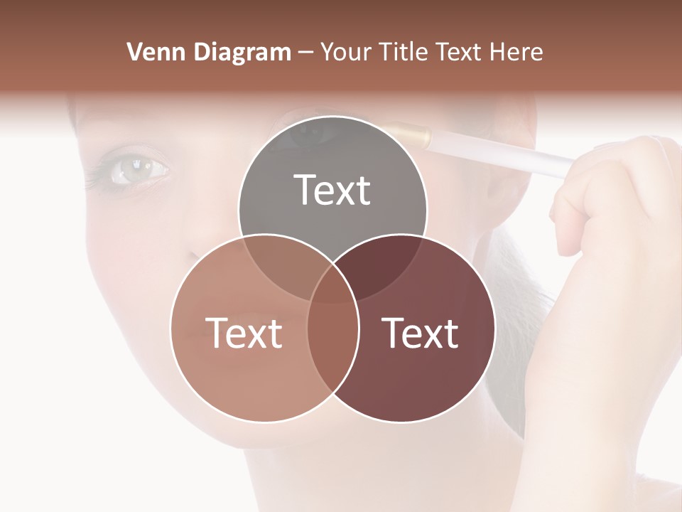 Pretty Woman Applying Make Up. Visit My Portfolio, Please. Welcome!!! PowerPoint Template