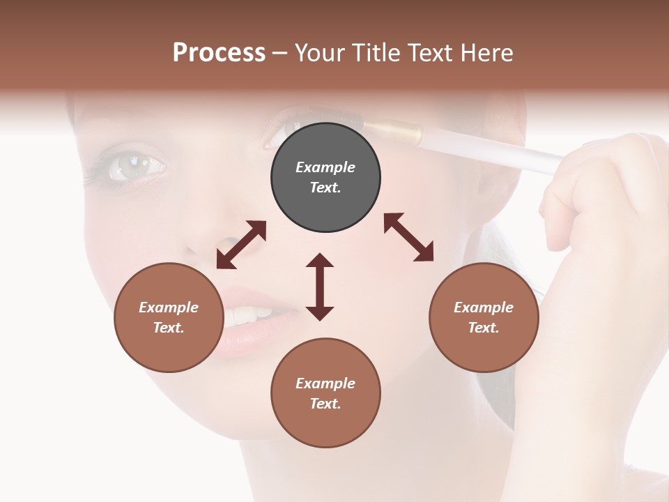 Pretty Woman Applying Make Up. Visit My Portfolio, Please. Welcome!!! PowerPoint Template