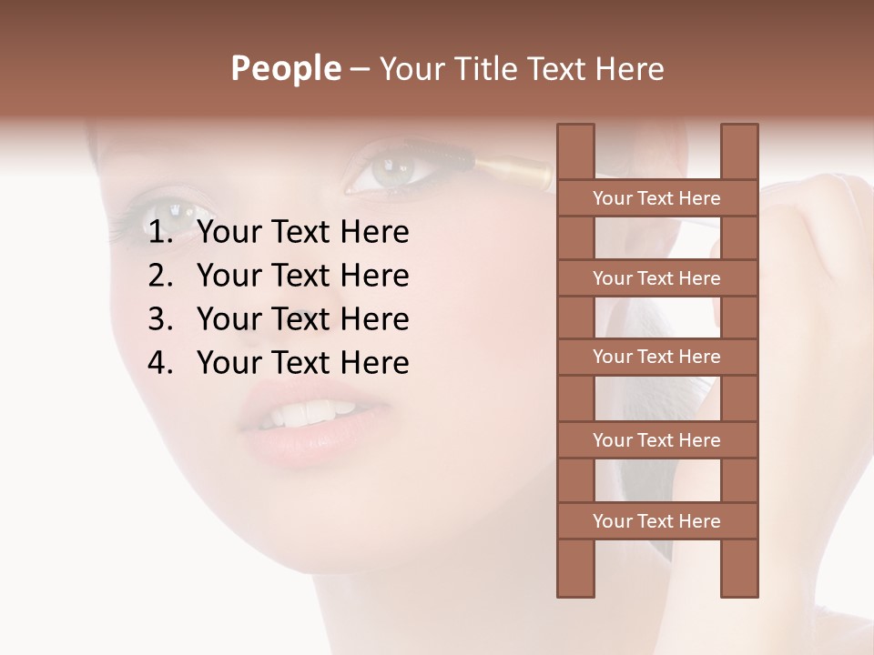 Pretty Woman Applying Make Up. Visit My Portfolio, Please. Welcome!!! PowerPoint Template