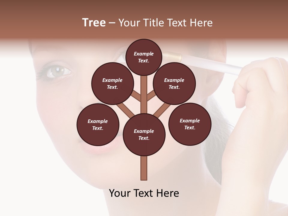 Pretty Woman Applying Make Up. Visit My Portfolio, Please. Welcome!!! PowerPoint Template