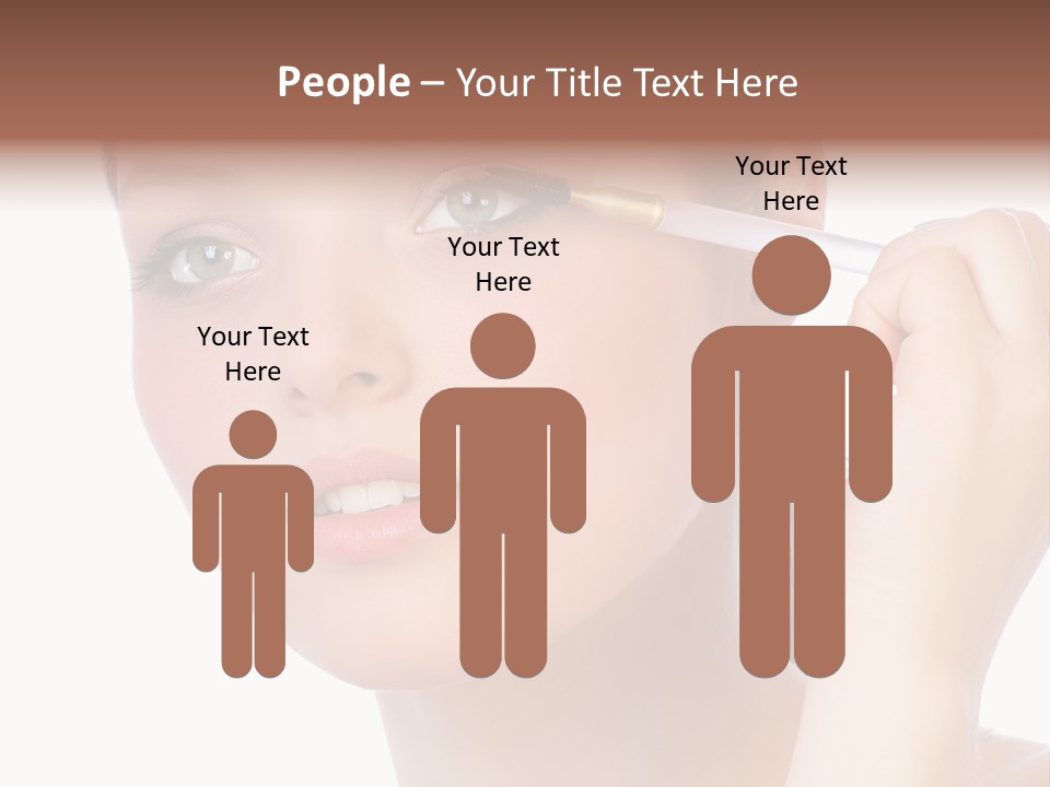 Pretty Woman Applying Make Up. Visit My Portfolio, Please. Welcome!!! PowerPoint Template