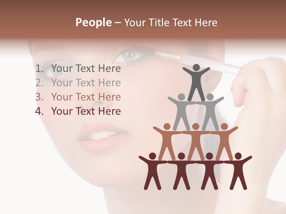 Pretty Woman Applying Make Up. Visit My Portfolio, Please. Welcome!!! PowerPoint Template