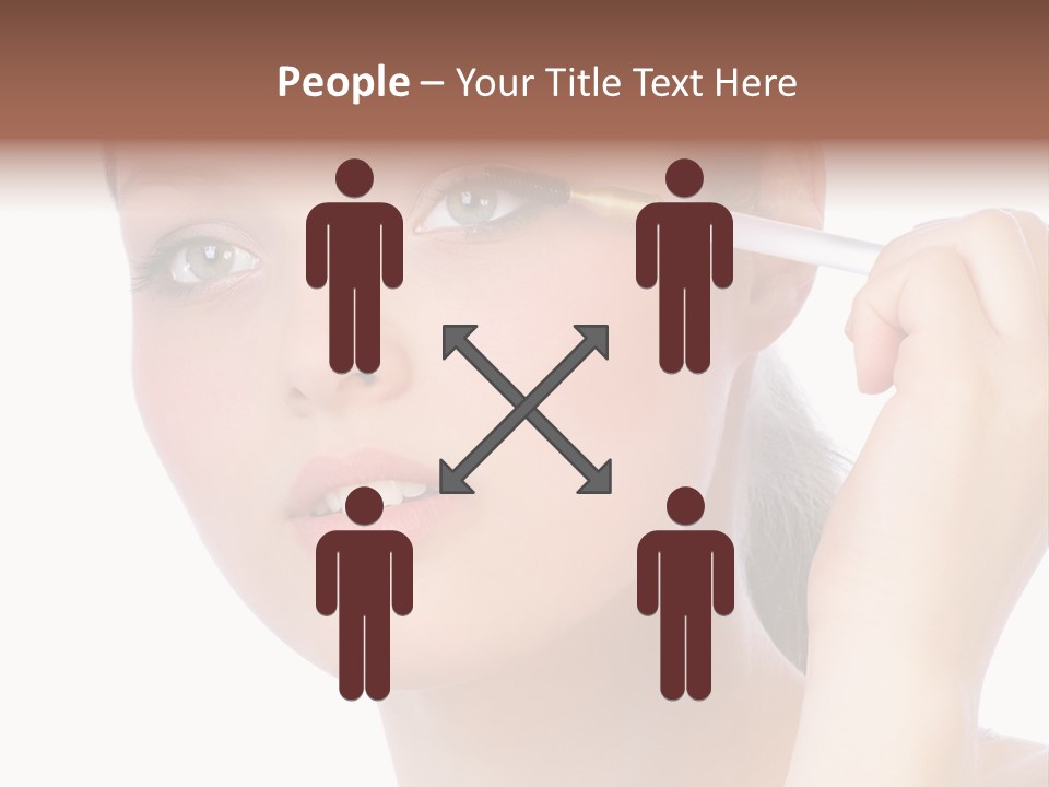 Pretty Woman Applying Make Up. Visit My Portfolio, Please. Welcome!!! PowerPoint Template