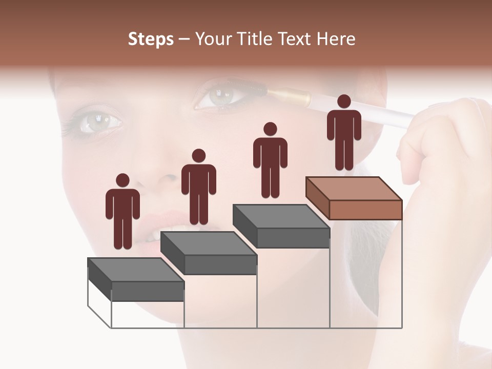 Pretty Woman Applying Make Up. Visit My Portfolio, Please. Welcome!!! PowerPoint Template