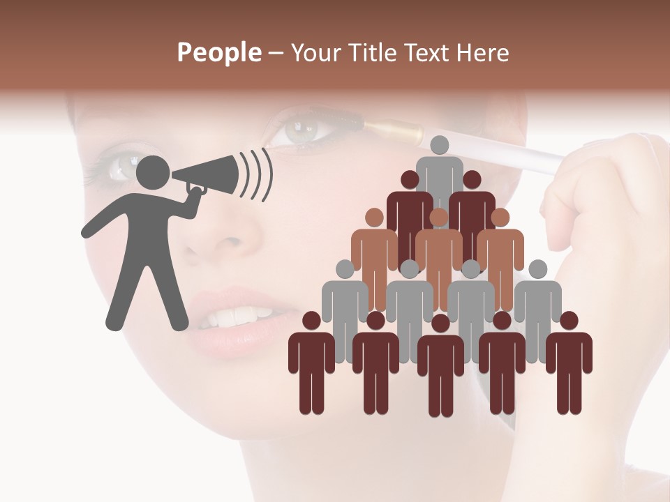 Pretty Woman Applying Make Up. Visit My Portfolio, Please. Welcome!!! PowerPoint Template