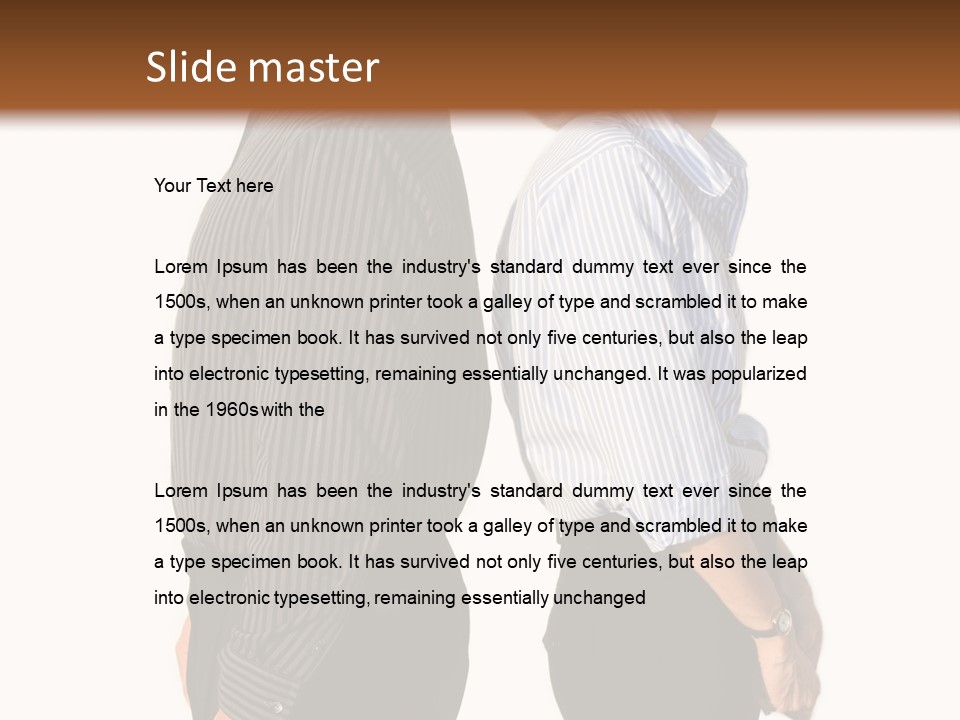 A Couple Of People Standing Next To Each Other PowerPoint Template