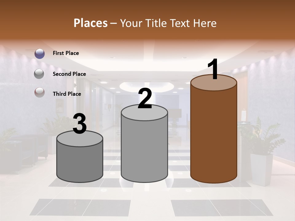 Hallway With A View To A Board Room PowerPoint Template