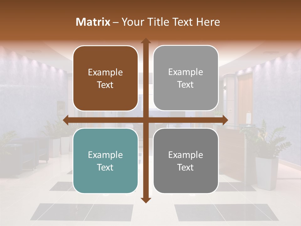 Hallway With A View To A Board Room PowerPoint Template