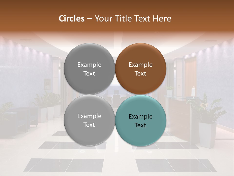 Hallway With A View To A Board Room PowerPoint Template