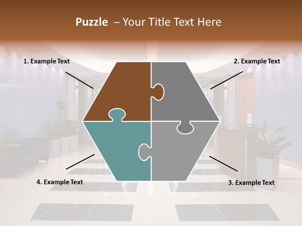 Hallway With A View To A Board Room PowerPoint Template