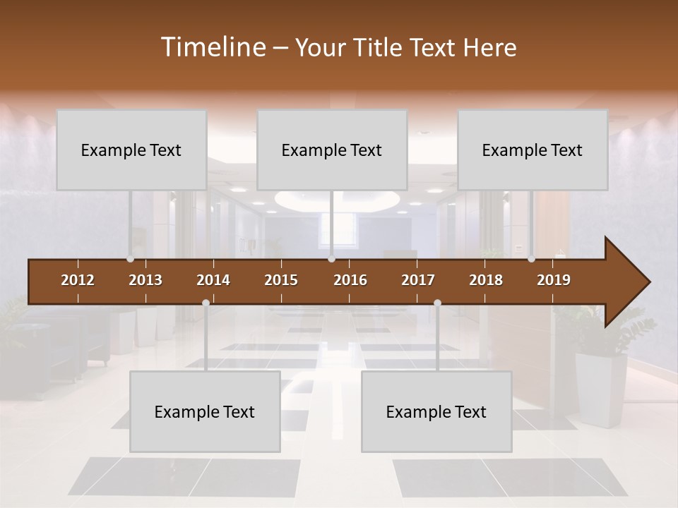 Hallway With A View To A Board Room PowerPoint Template