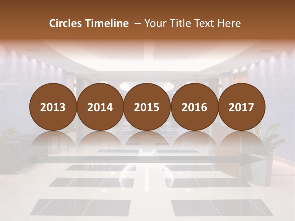 Hallway With A View To A Board Room PowerPoint Template