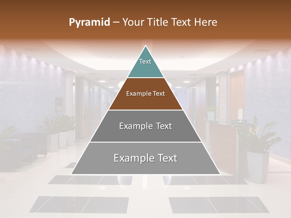 Hallway With A View To A Board Room PowerPoint Template