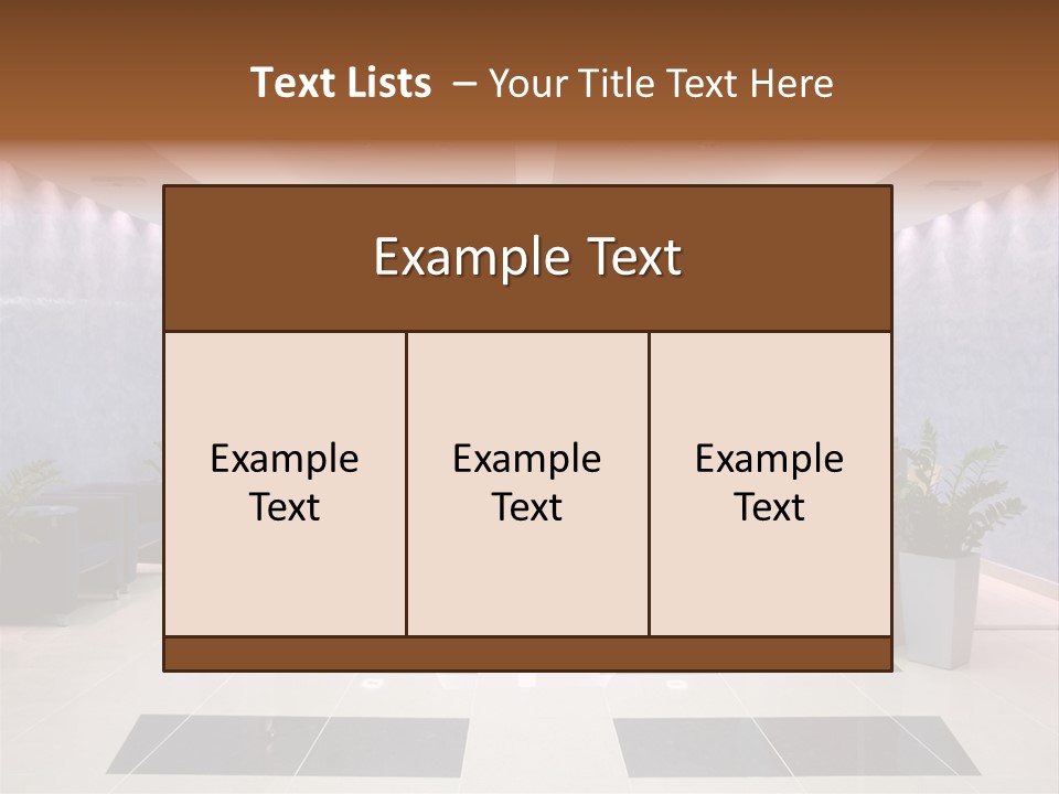 Hallway With A View To A Board Room PowerPoint Template