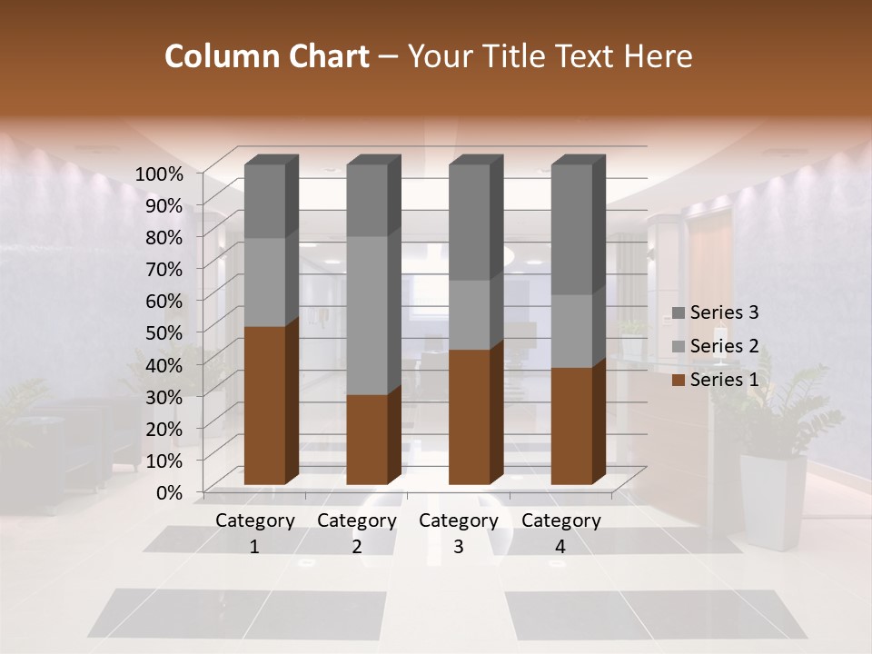 Hallway With A View To A Board Room PowerPoint Template