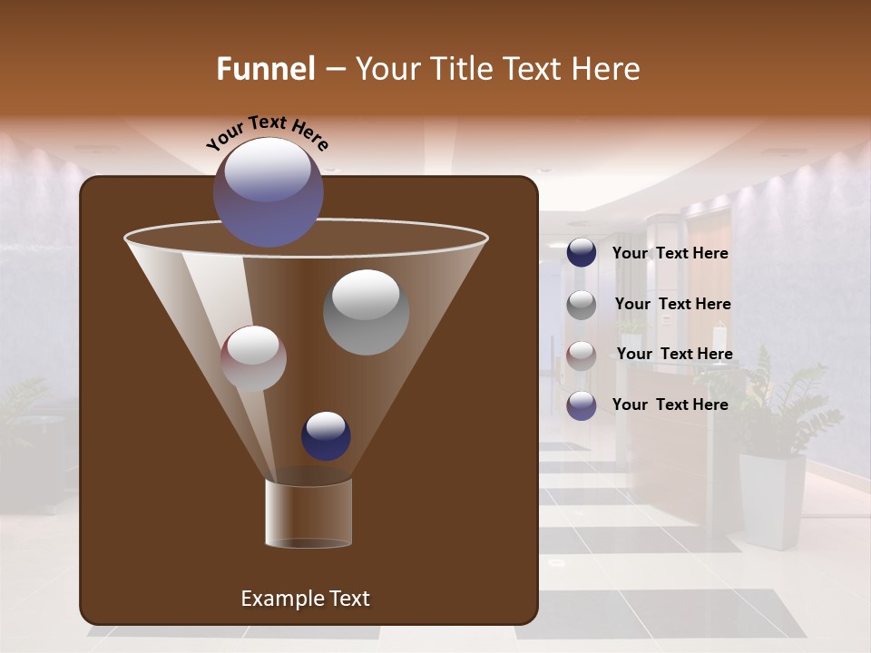 Hallway With A View To A Board Room PowerPoint Template