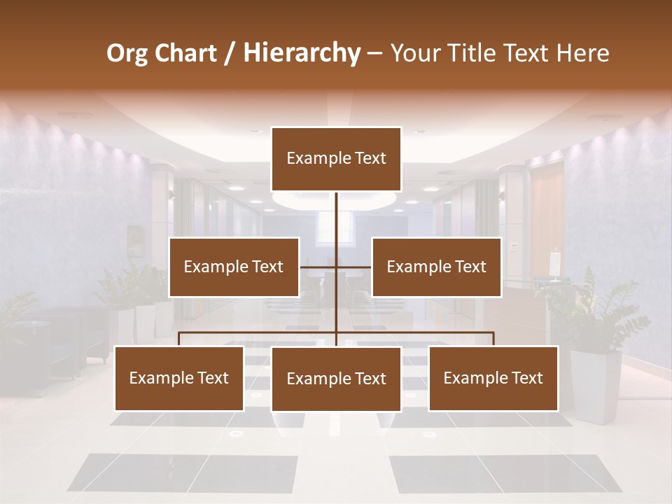 Hallway With A View To A Board Room PowerPoint Template