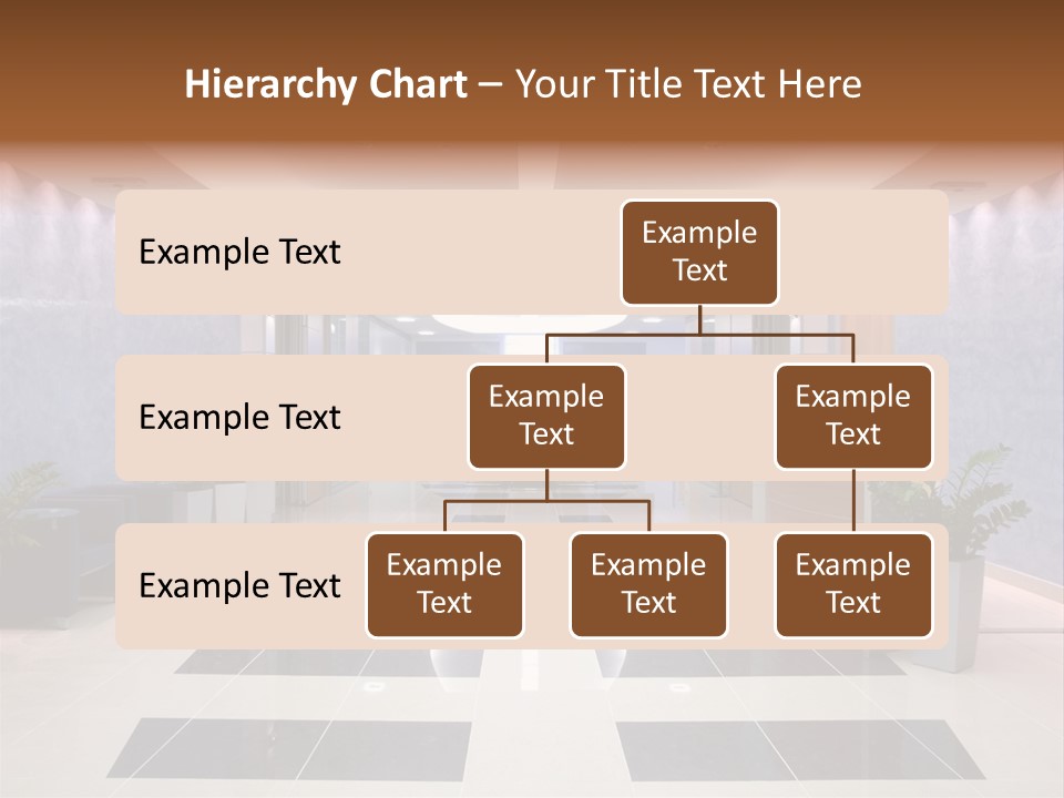 Hallway With A View To A Board Room PowerPoint Template