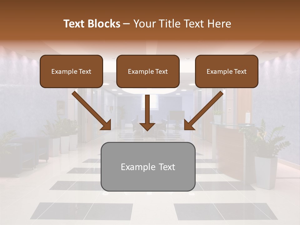 Hallway With A View To A Board Room PowerPoint Template