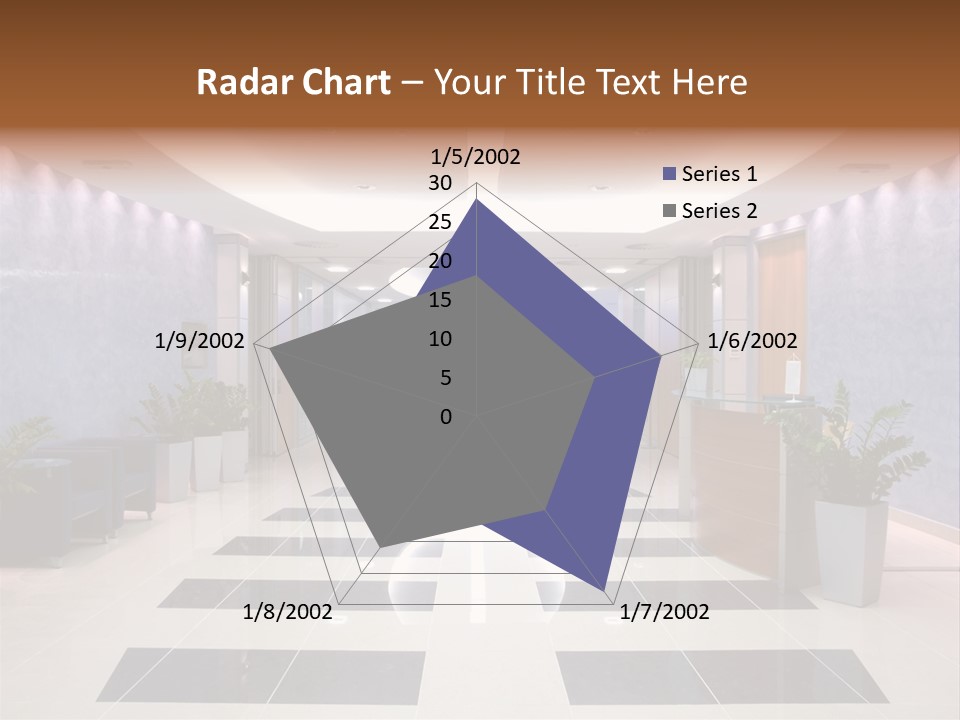 Hallway With A View To A Board Room PowerPoint Template