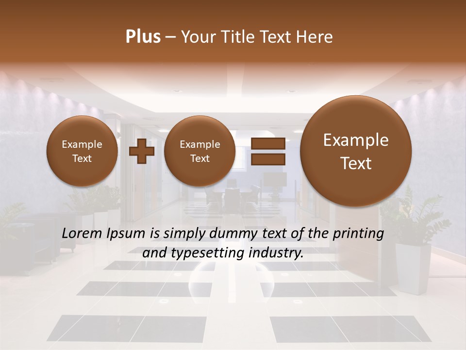 Hallway With A View To A Board Room PowerPoint Template