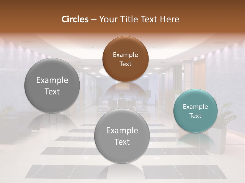 Hallway With A View To A Board Room PowerPoint Template