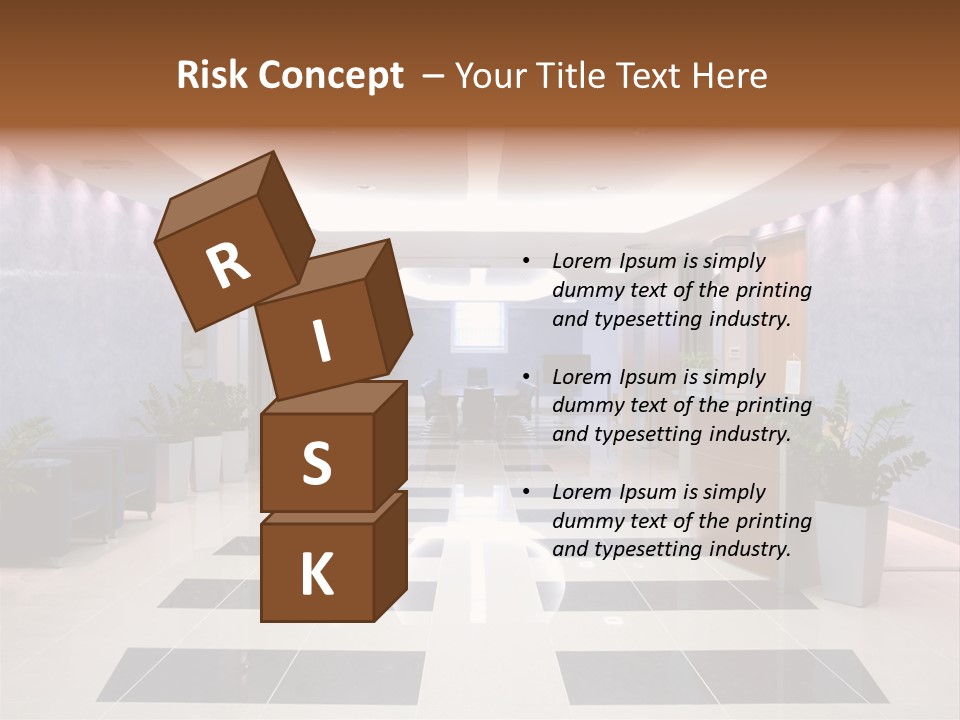 Hallway With A View To A Board Room PowerPoint Template