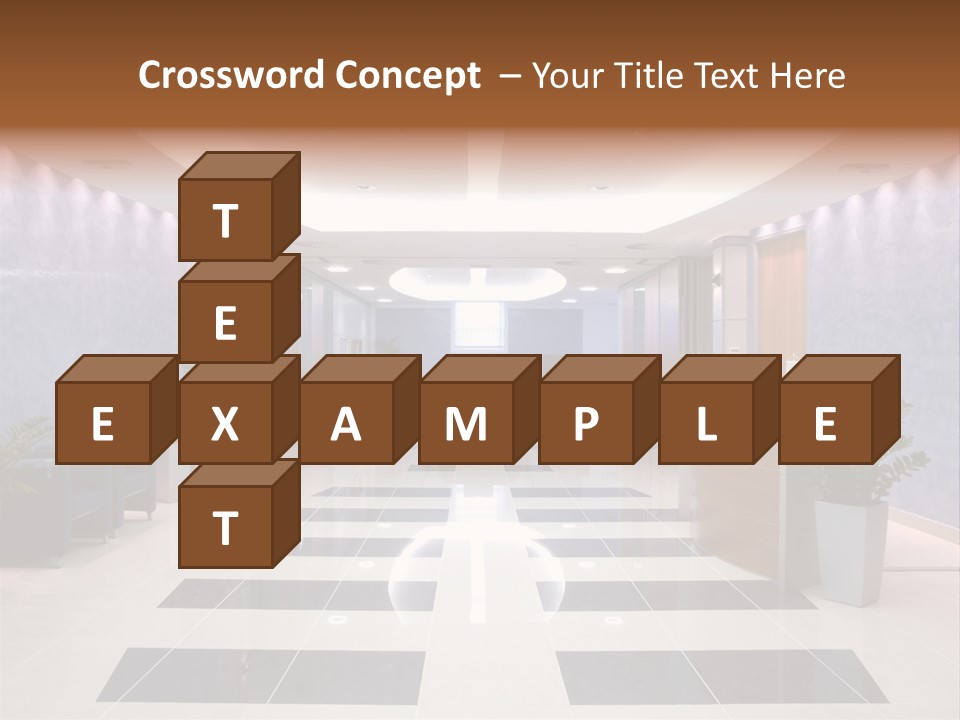 Hallway With A View To A Board Room PowerPoint Template