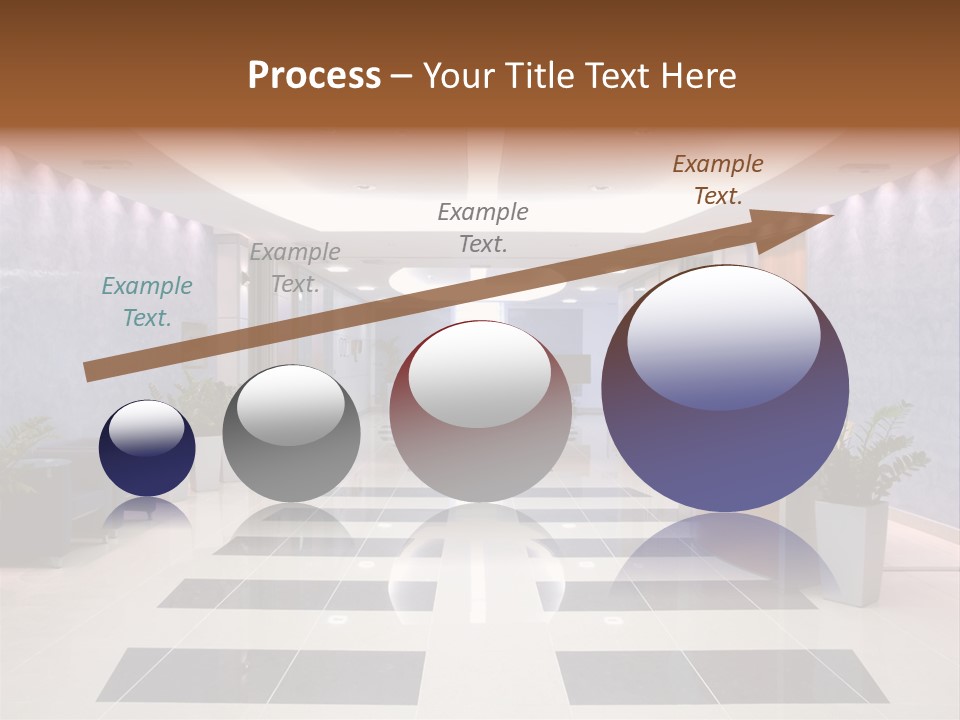 Hallway With A View To A Board Room PowerPoint Template