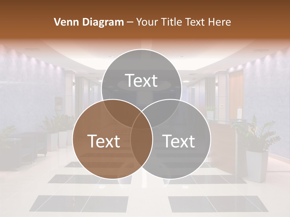 Hallway With A View To A Board Room PowerPoint Template