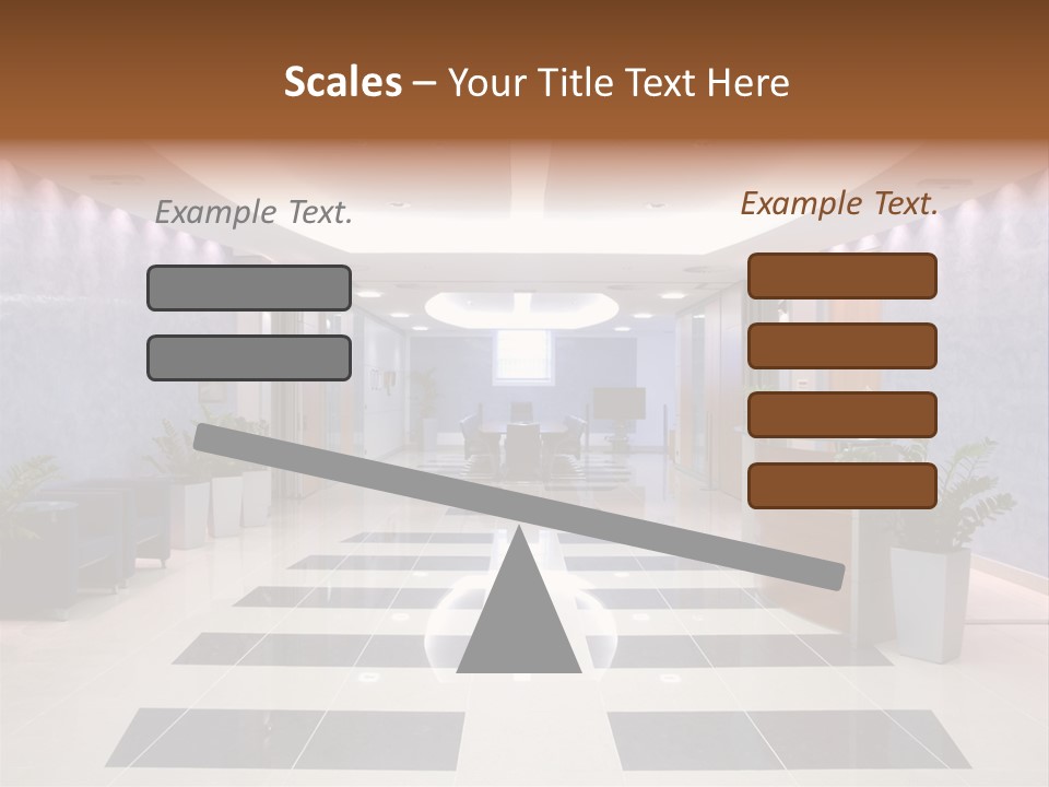 Hallway With A View To A Board Room PowerPoint Template