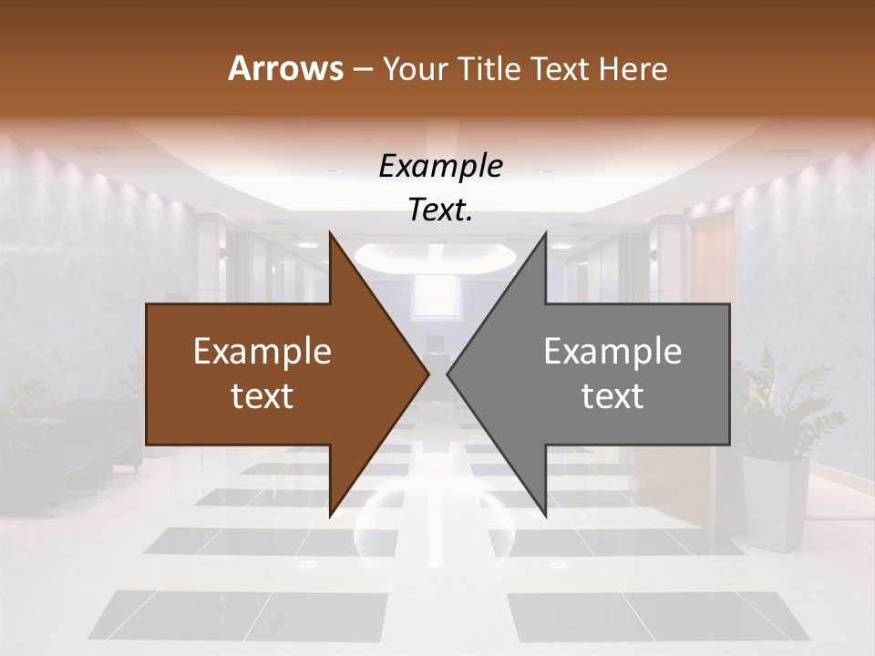 Hallway With A View To A Board Room PowerPoint Template
