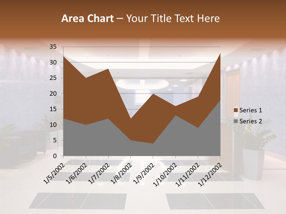 Hallway With A View To A Board Room PowerPoint Template