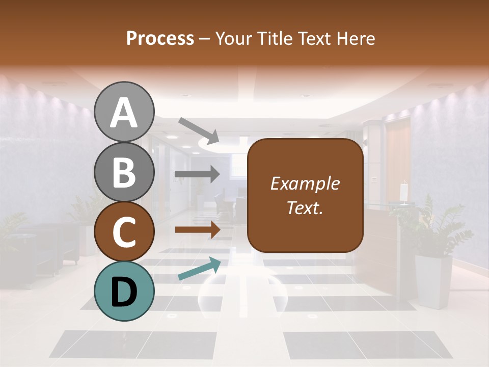 Hallway With A View To A Board Room PowerPoint Template