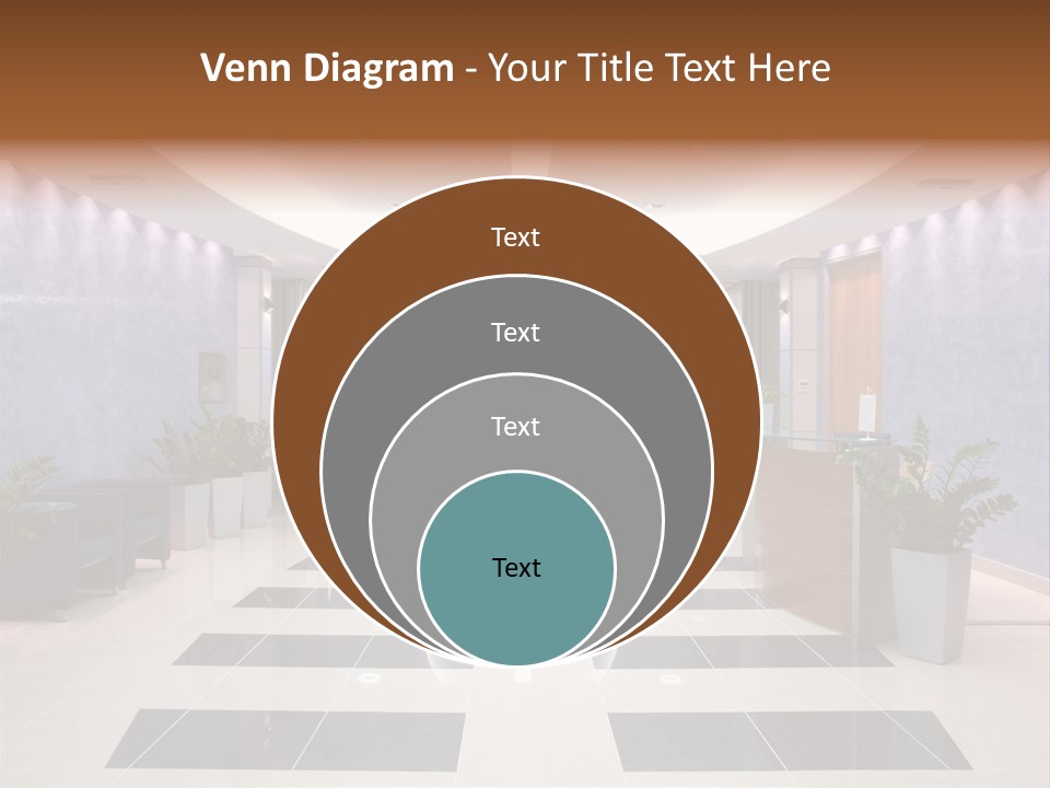 Hallway With A View To A Board Room PowerPoint Template