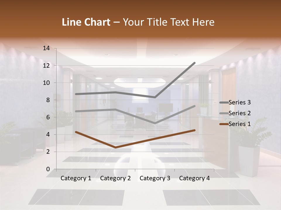 Hallway With A View To A Board Room PowerPoint Template
