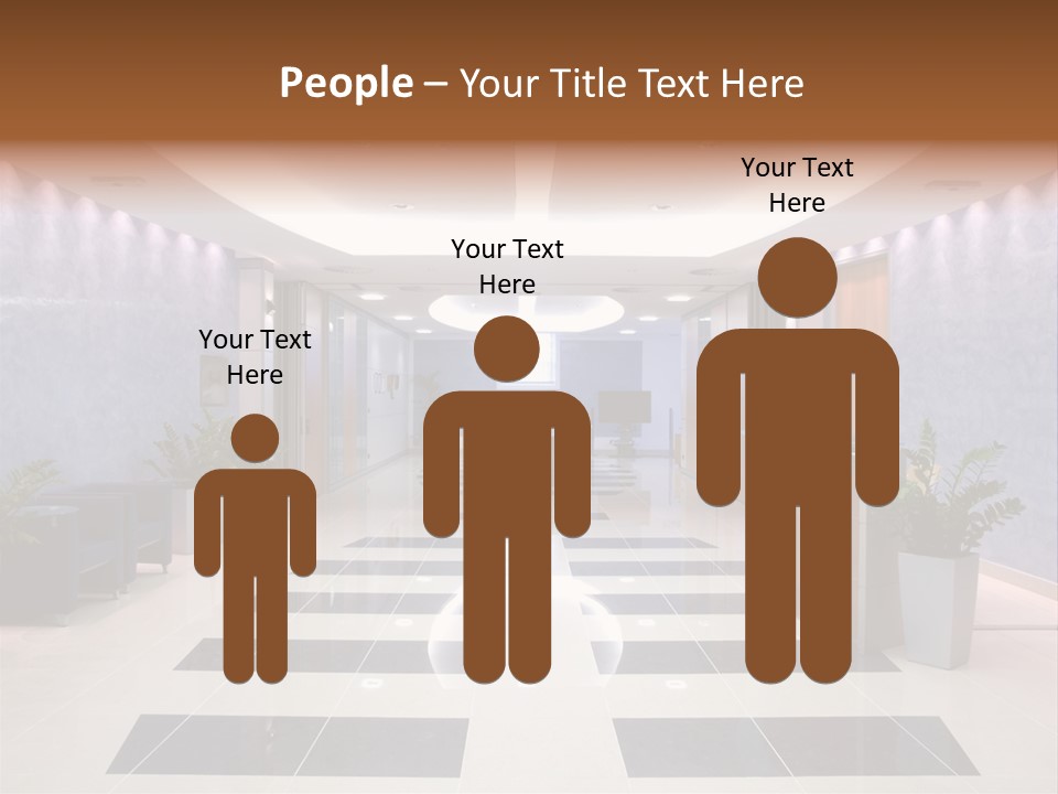 Hallway With A View To A Board Room PowerPoint Template