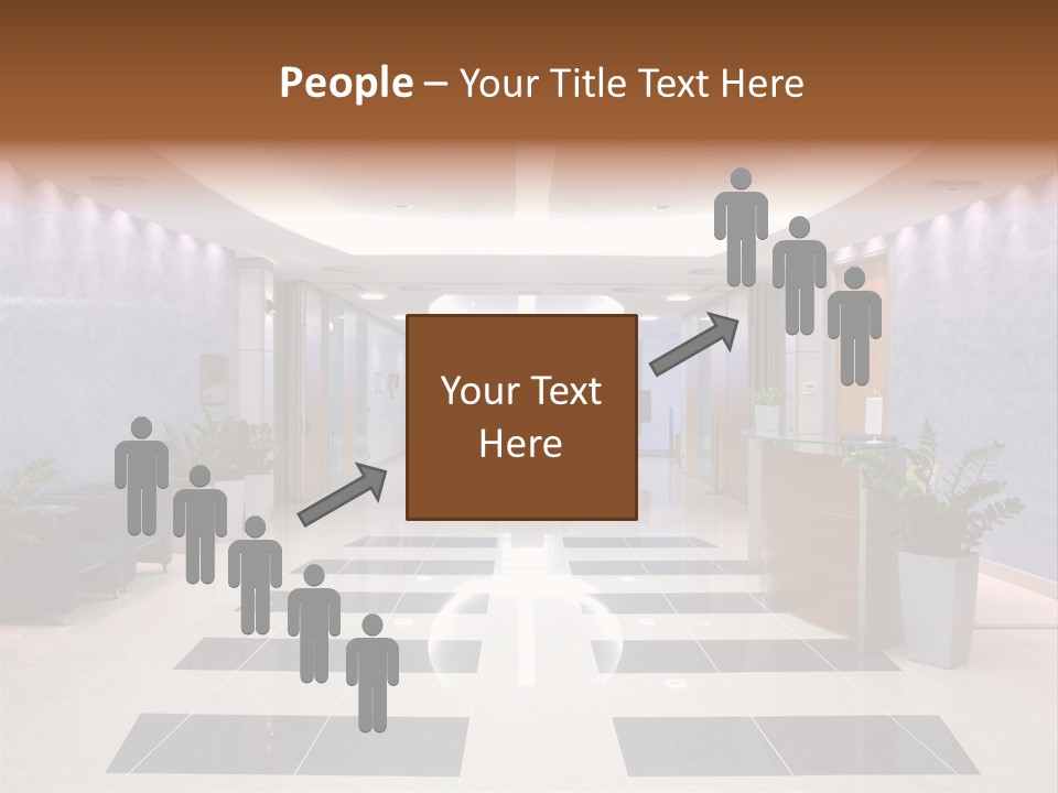 Hallway With A View To A Board Room PowerPoint Template